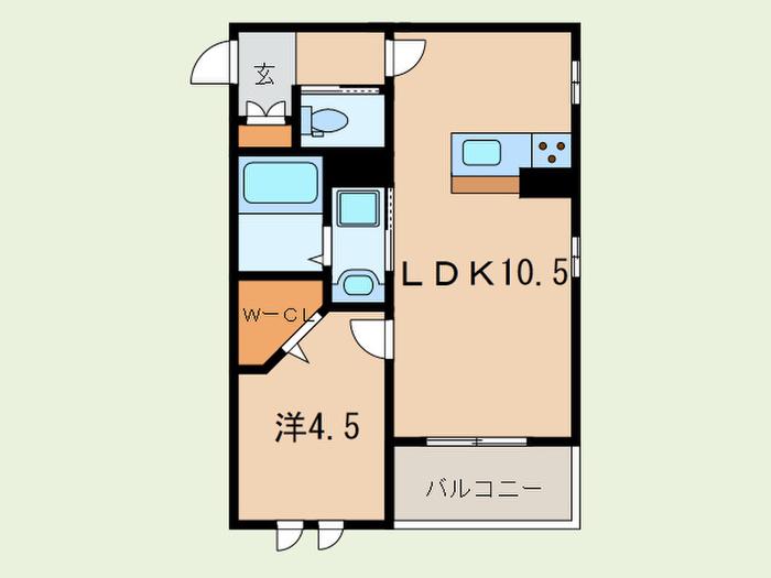 CASA本山中町(1LDK/3階)の間取り写真