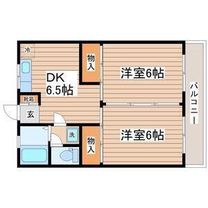 コーポ菅原(2DK/2階)の間取り写真