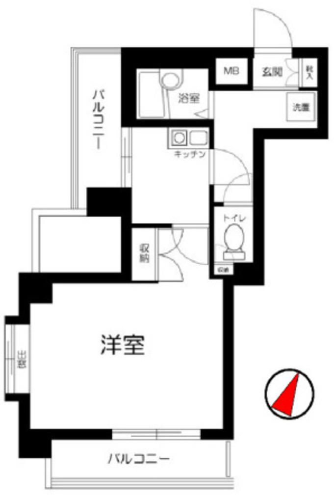 ガラ・ステージ西新宿(1K/7階)の間取り写真