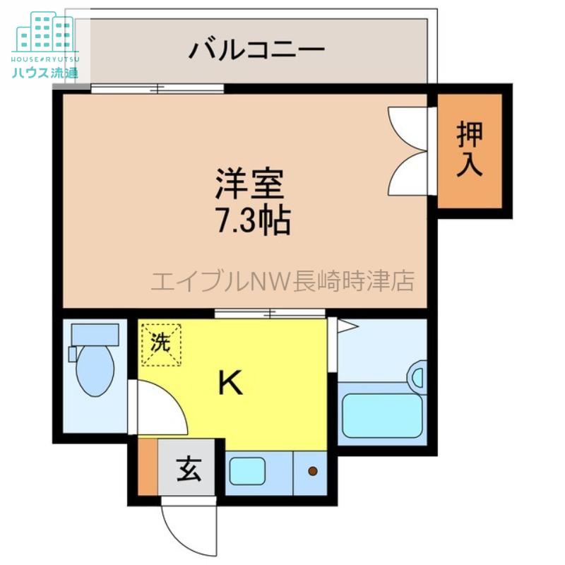 マンションハウス飛鳥(1K/5階)の間取り写真