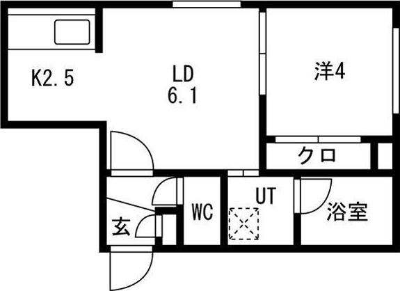 CAMPANELLA平岸(1LDK/1階)の間取り写真