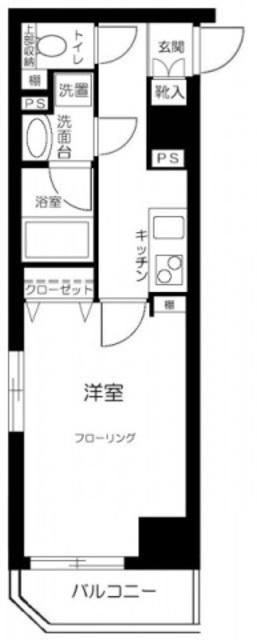 パレステュディオ新宿御苑前(1K/5階)の間取り写真