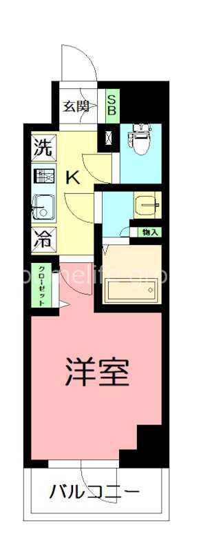 小田急伊勢原駅前マンション(1K/14階)の間取り写真