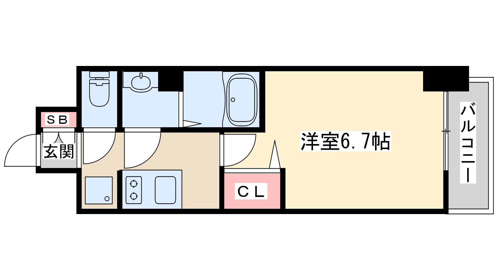 ARTIZA淡路(1K/3階)の間取り写真
