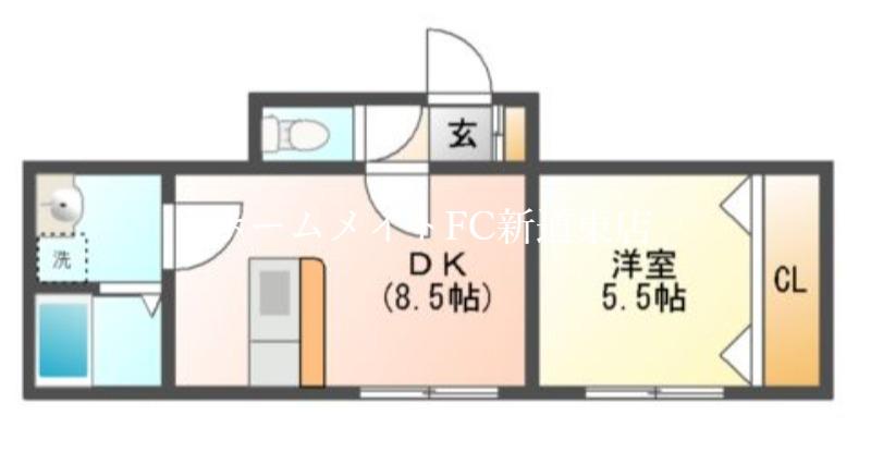 LAVOGUE(1DK/3階)の間取り写真