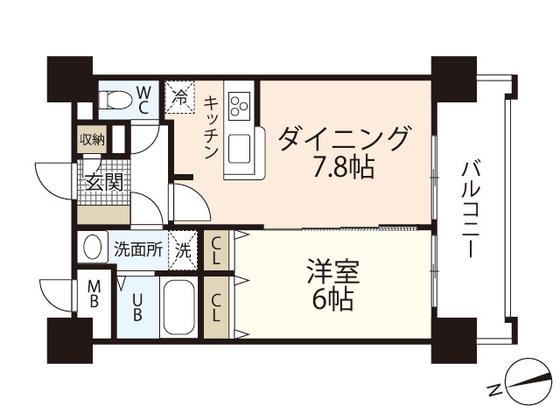 J・GRACE十日市(1LDK/10階)の間取り写真