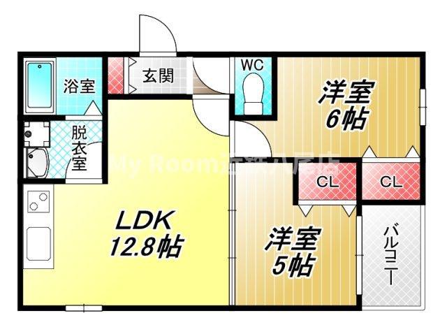 D PORTA MODERNO(2LDK/3階)の間取り写真