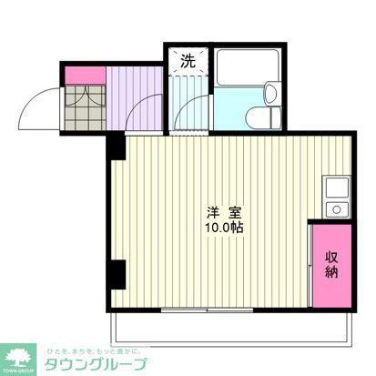 ヴィラI(ワンルーム/2階)の間取り写真