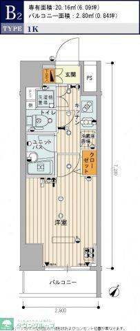 スカイコート北品川(1K/9階)の間取り写真