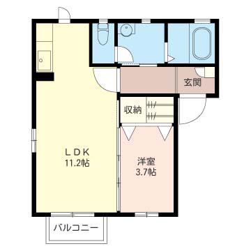 MAST サンクレイドル63 I(1LDK/2階)の間取り写真