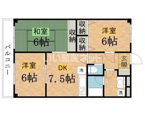 エトワールみなみ野(3DK/3階)の間取り写真
