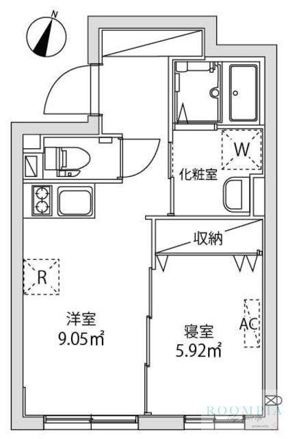 GRANDRESIDENCE ASAGAYA(1DK/1階)の間取り写真