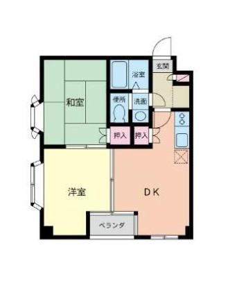 セントラーザ相原(2DK/4階)の間取り写真