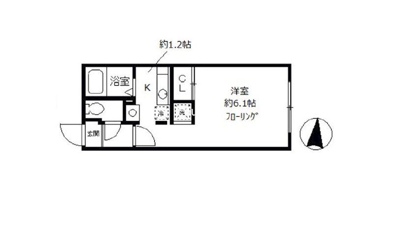 SMARTLINK白金(1K/4階)の間取り写真