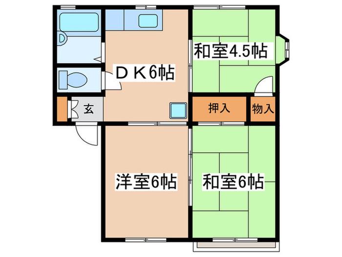 MINAMIハイツ(3DK/1階)の間取り写真
