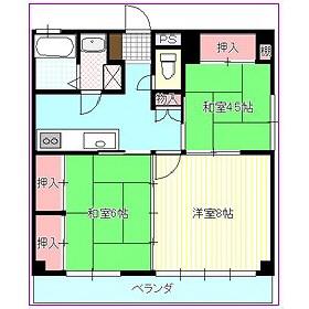 フリッカー北上(3K/2階)の間取り写真