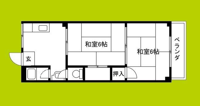 マンションニューホープ(2DK/2階)の間取り写真