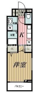 ハイランド みどり台(1K/2階)の間取り写真