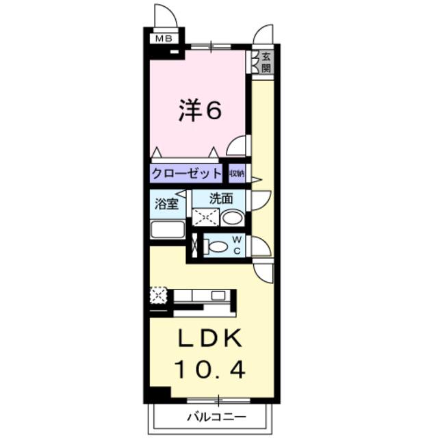 グランパレ(1LDK/1階)の間取り写真