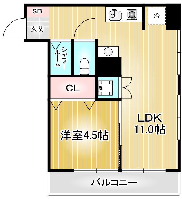アーバンブラン金山(1LDK/4階)の間取り写真