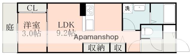 フォルトゥーナ(1LDK/1階)の間取り写真