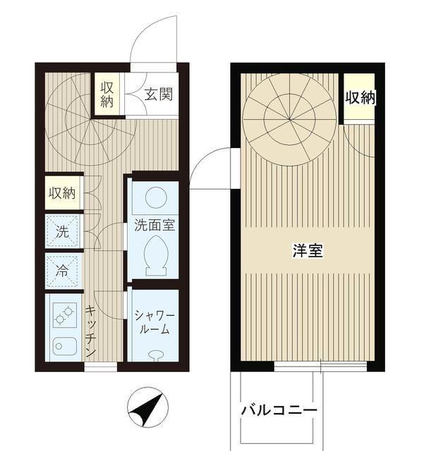 ジョイス広尾(1K/2階)の間取り写真