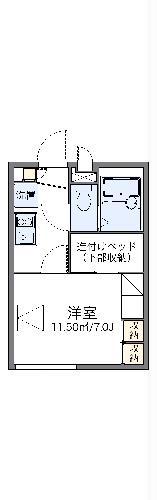 レオパレスYUZURIHA(1K/2階)の間取り写真