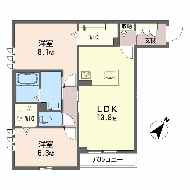 エクセルVI(2LDK/2階)の間取り写真