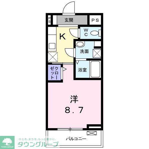 サンライン(1K/2階)の間取り写真