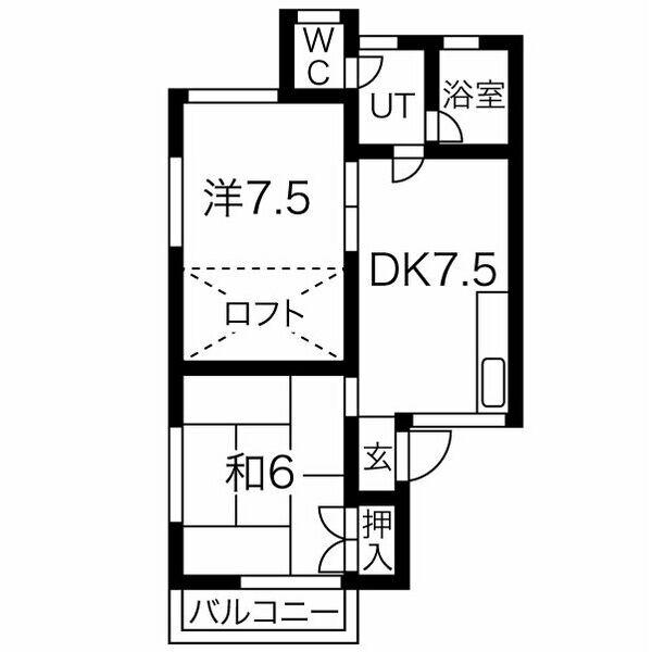 プランドゥ大野城(2DK/2階)の間取り写真