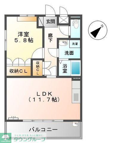 フォレスト・グレイス(1LDK/2階)の間取り写真