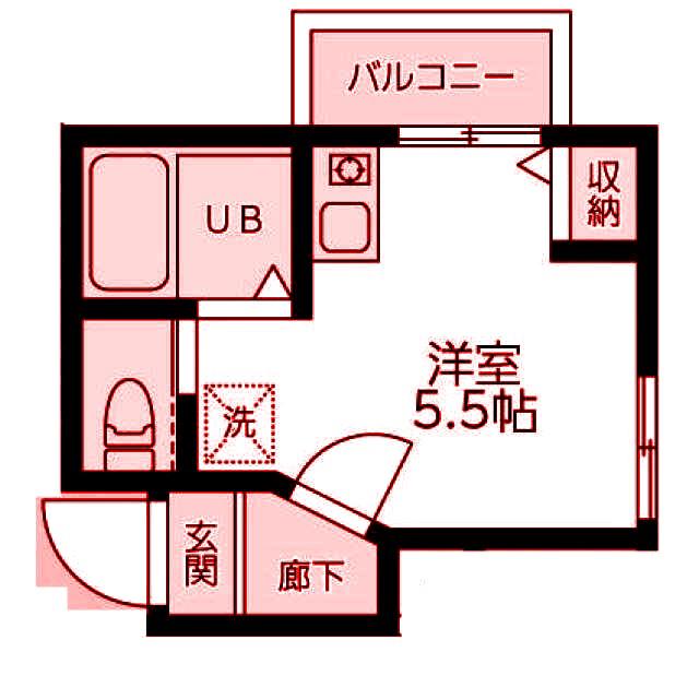サンシャルム(ワンルーム/2階)の間取り写真