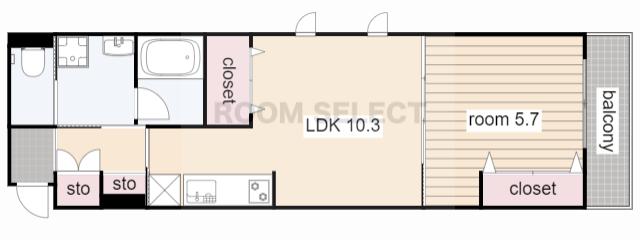COZY豊岡通(1LDK/1階)の間取り写真
