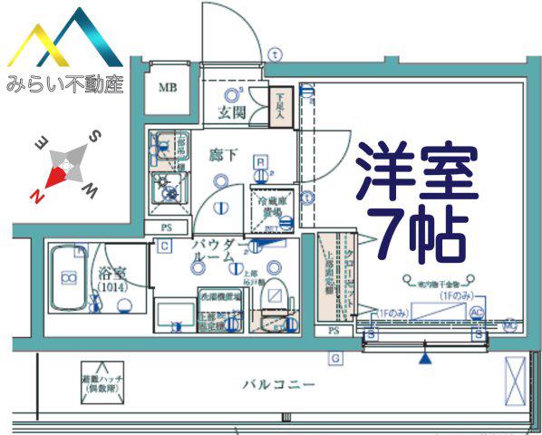 ARCOBALENO KIKUNA(1K/3階)の間取り写真