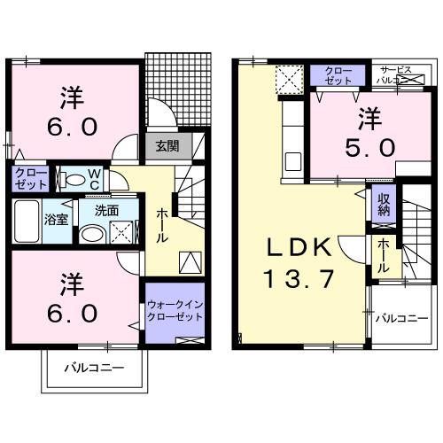ソフィア九大学研都市IV(3LDK/1階)の間取り写真