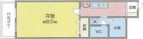 ドミール市木(1K/1階)の間取り写真