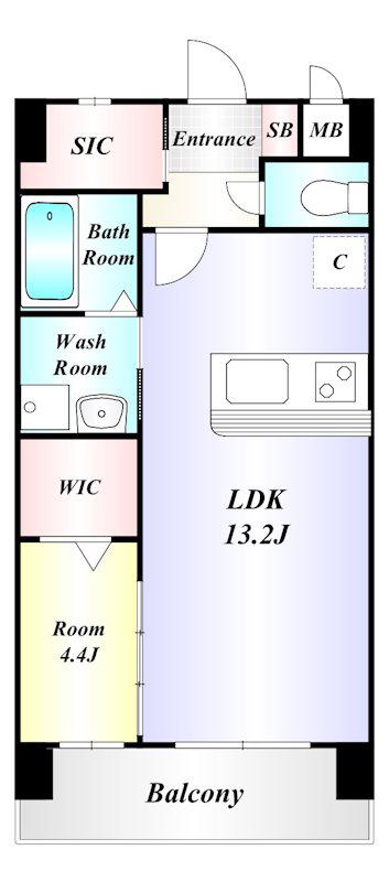 ZEGUNA(1LDK/7階)の間取り写真