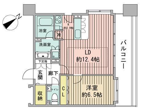 S-FORT中島公園(1LDK/14階)の間取り写真