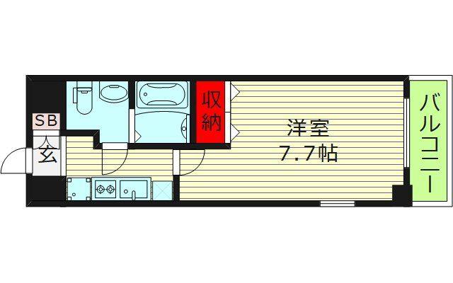 エスリード森ノ宮駅前(1K/2階)の間取り写真