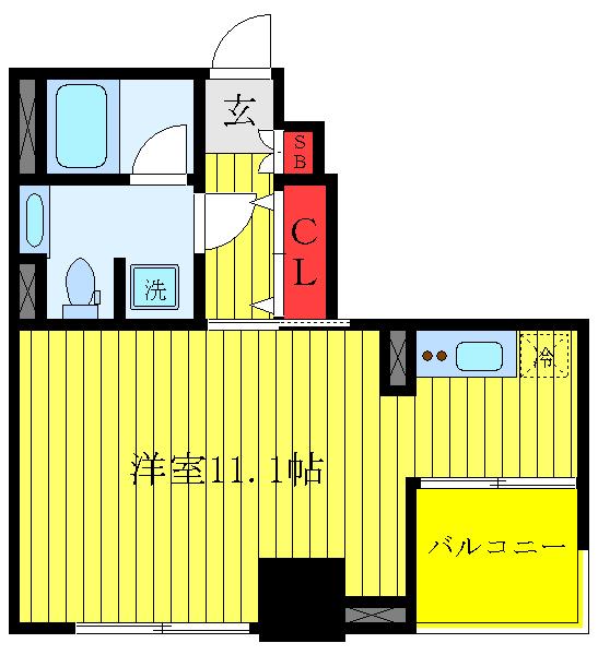プライムアーバン板橋(ワンルーム/12階)の間取り写真
