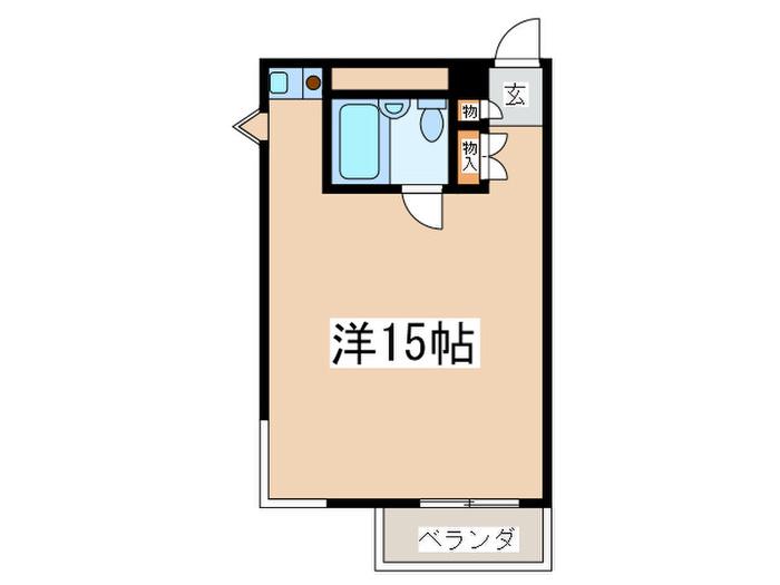 MIハイツ(ワンルーム/3階)の間取り写真