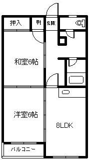 エステート423(2DK/1階)の間取り写真