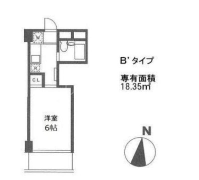 なわてグリーンハイツ(ワンルーム/3階)の間取り写真