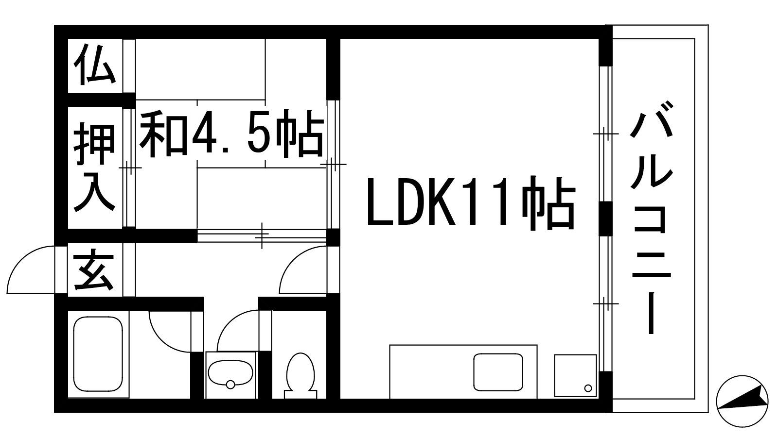 宝塚プルミエール(1LDK/3階)の間取り写真