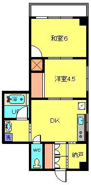 スワームマンション3(2DK/4階)の間取り写真