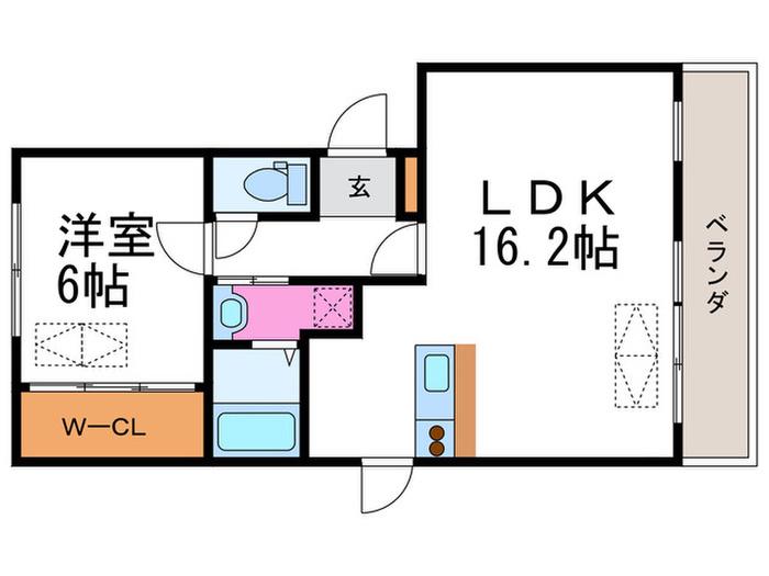 ルネスブリオ(1LDK/2階)の間取り写真
