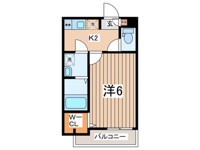 MELDIA上溝(1K/1階)の間取り写真