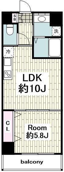 LOC S YOKOHAMA BAYSIDE(1LDK/3階)の間取り写真