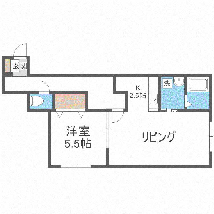 クラリス美園(1LDK/2階)の間取り写真