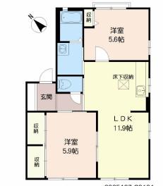 グレイシャス三苫(2LDK/1階)の間取り写真